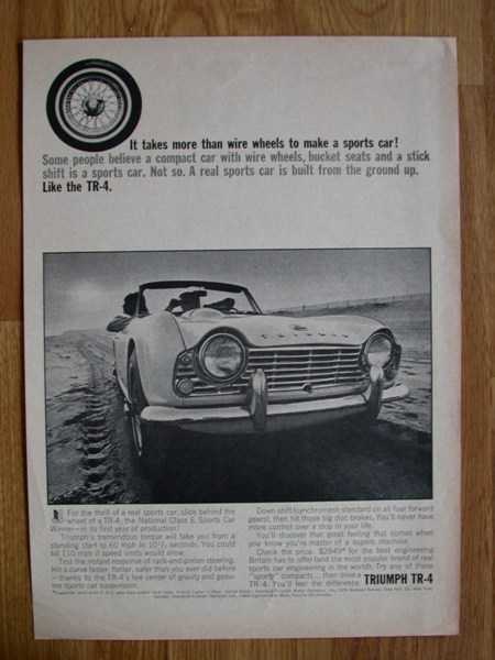 Publicité TR4 originale 