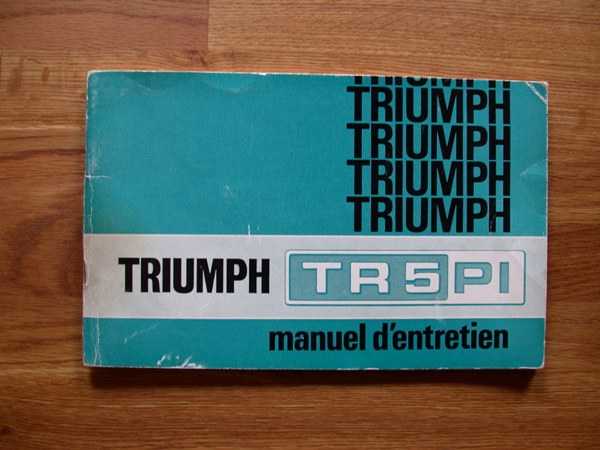 Manuel d'entretien TR5 original en français